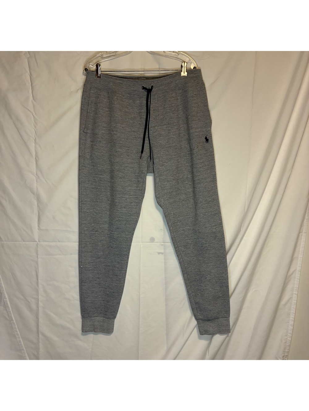 Polo Ralph Lauren Mens Double-Knit Jogger Pants Gray Track Sweatpants Size L